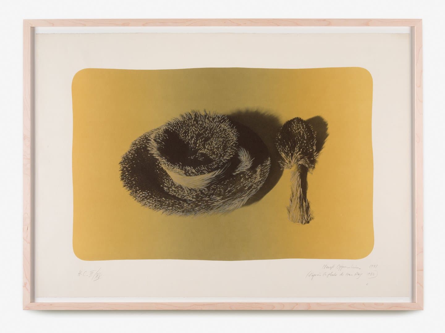 Meret Oppenheim, Poster Pelztasse (fond jaune), 1971 | artcologne.com