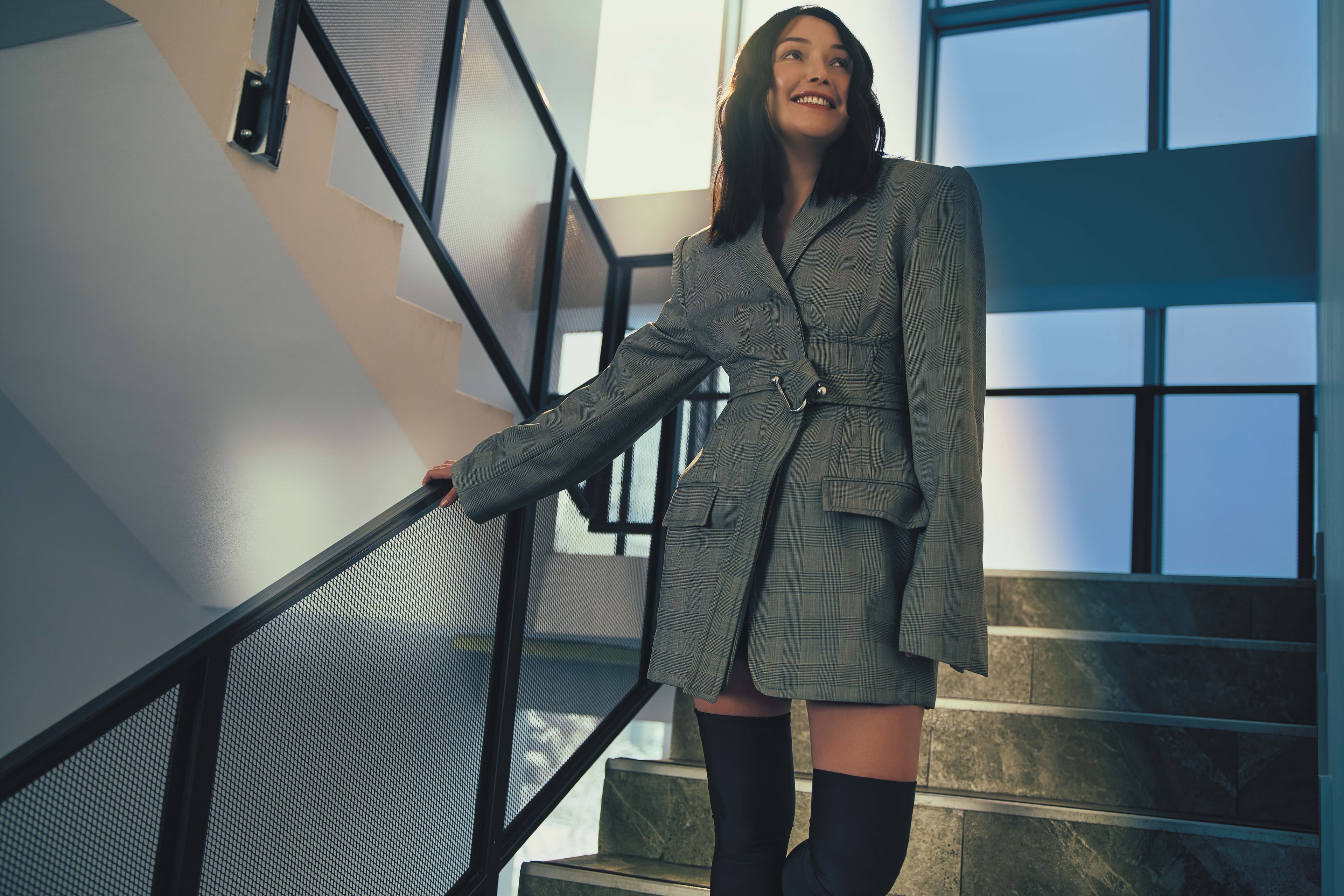 Платье-жакет и ботфорты Sportmax