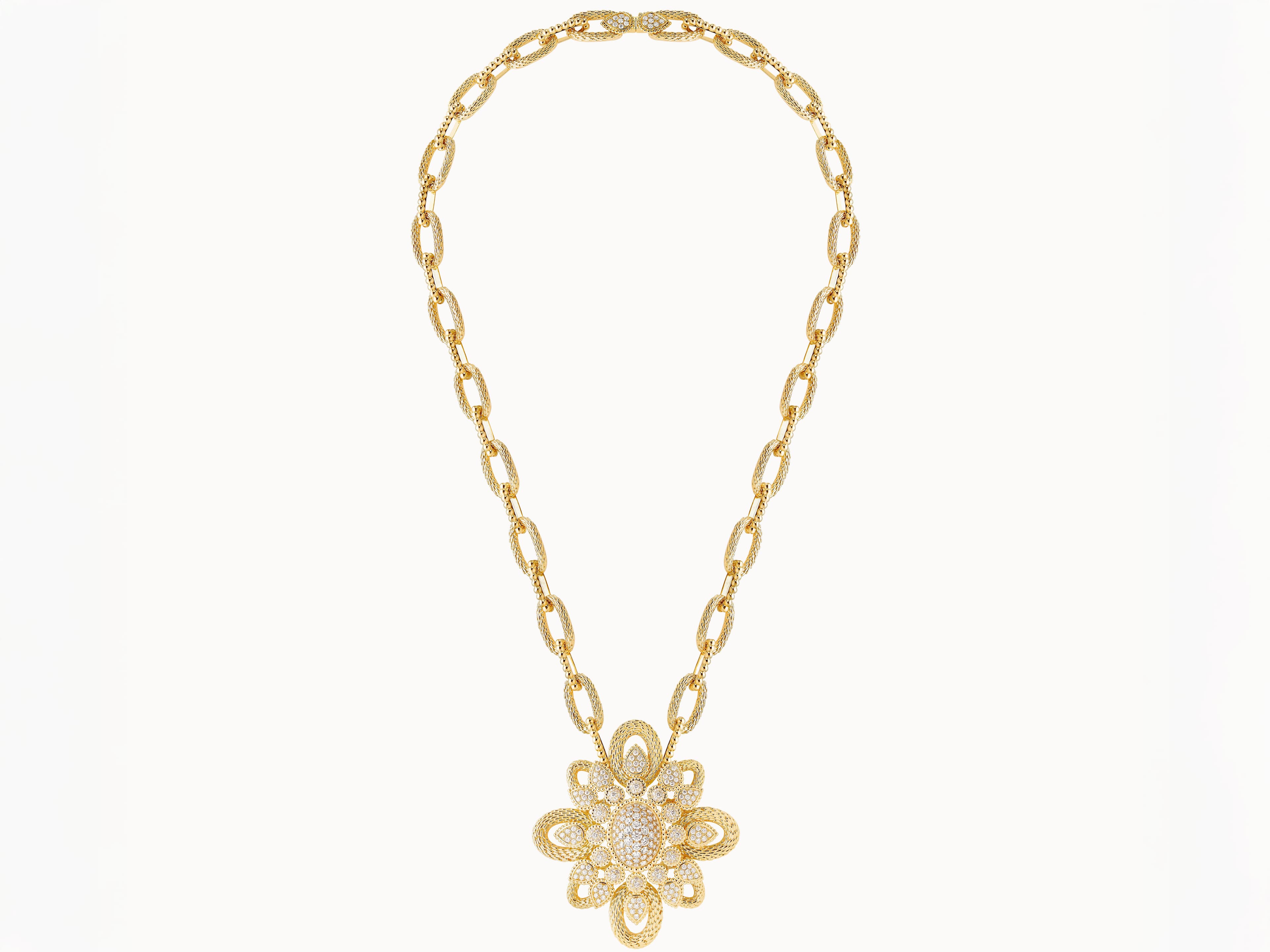 Винтажное колье Serpent Bohème, усыпанное бриллиантами, из желтого золота