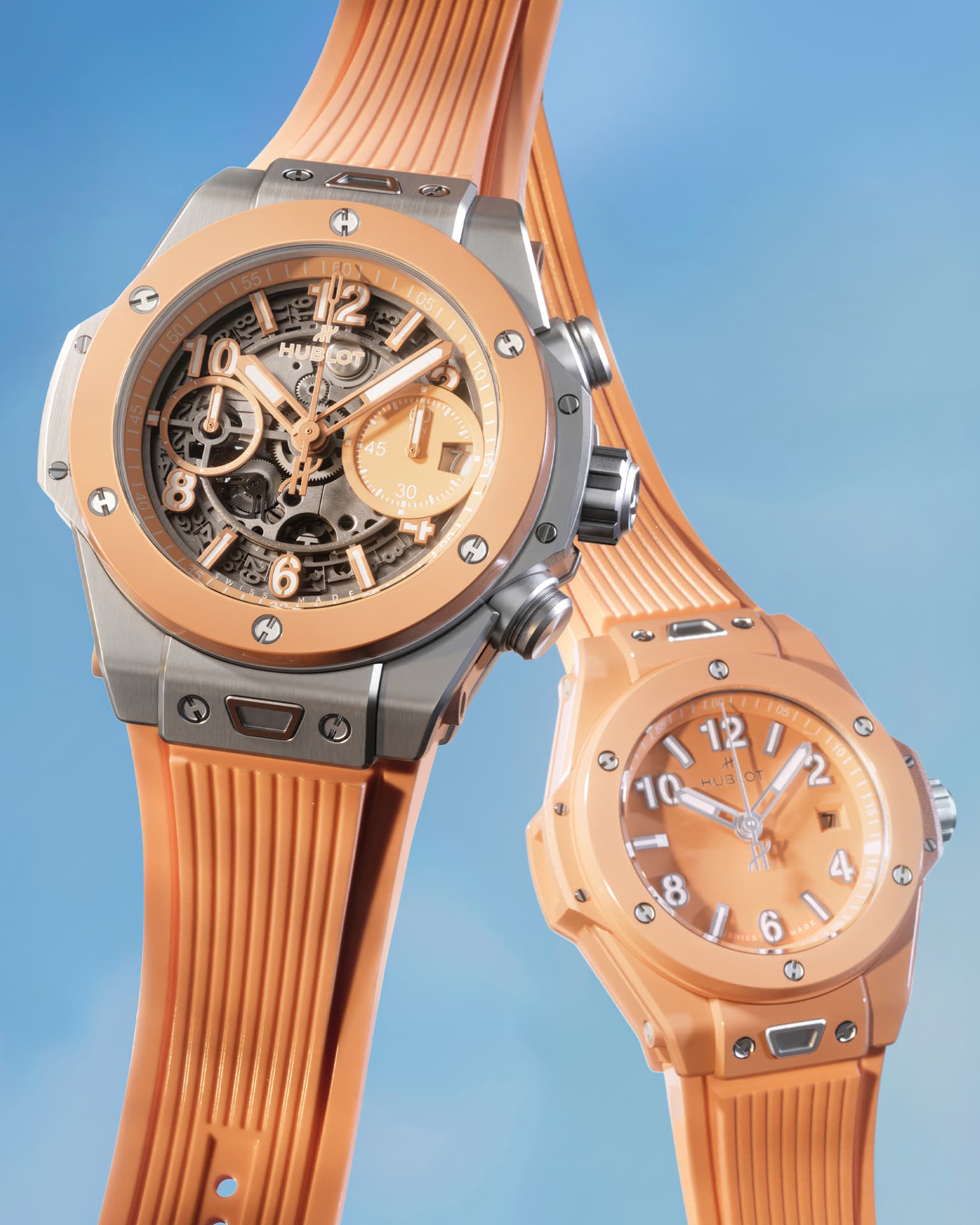 Big Bang Titanium Peach Ceramic и Big Bang Peach Ceramic | Архив пресс-службы Hublot