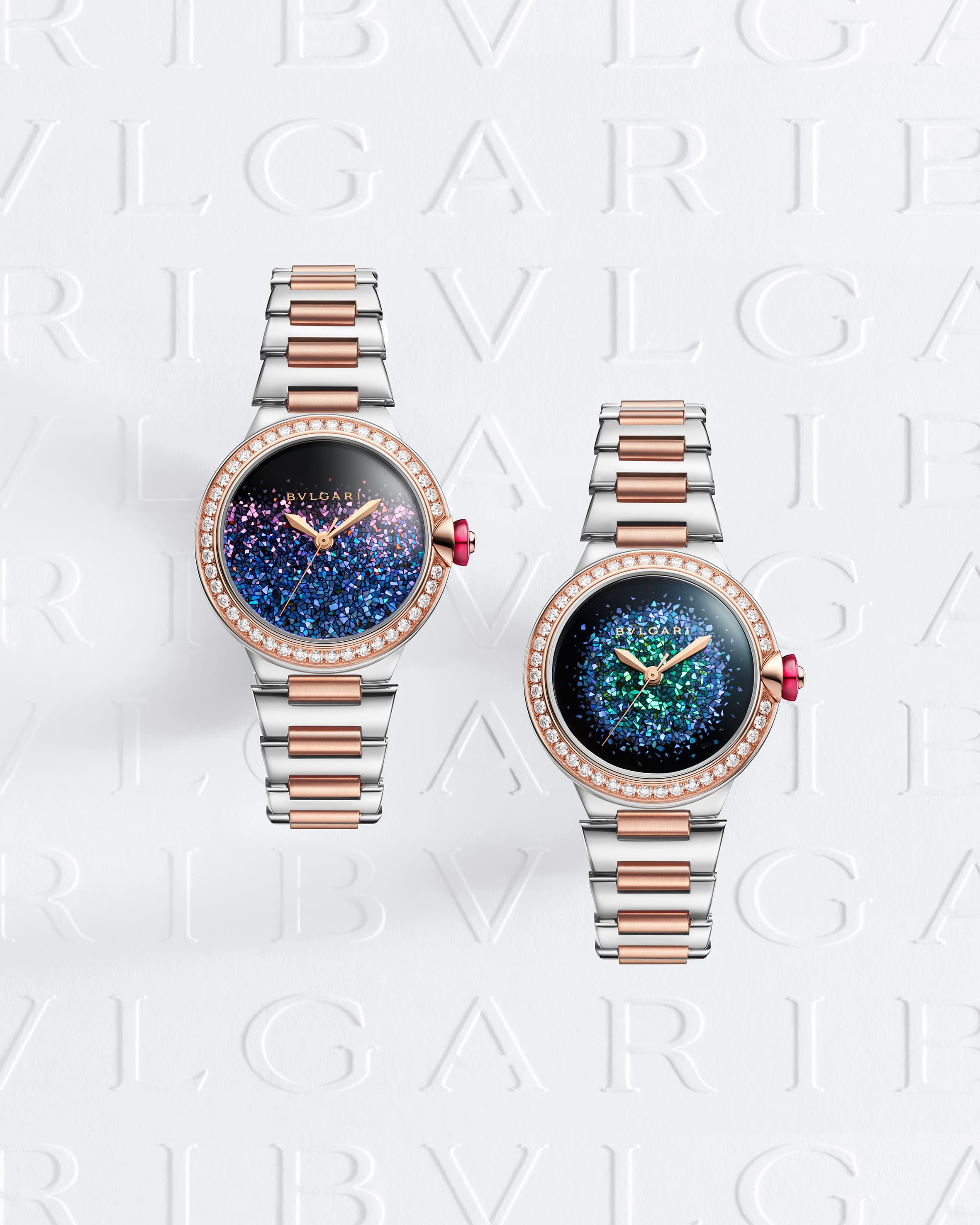 Часы Bvlgari Lvcea Notte di Luce ref. 104243 и ref. 104290 соответственно