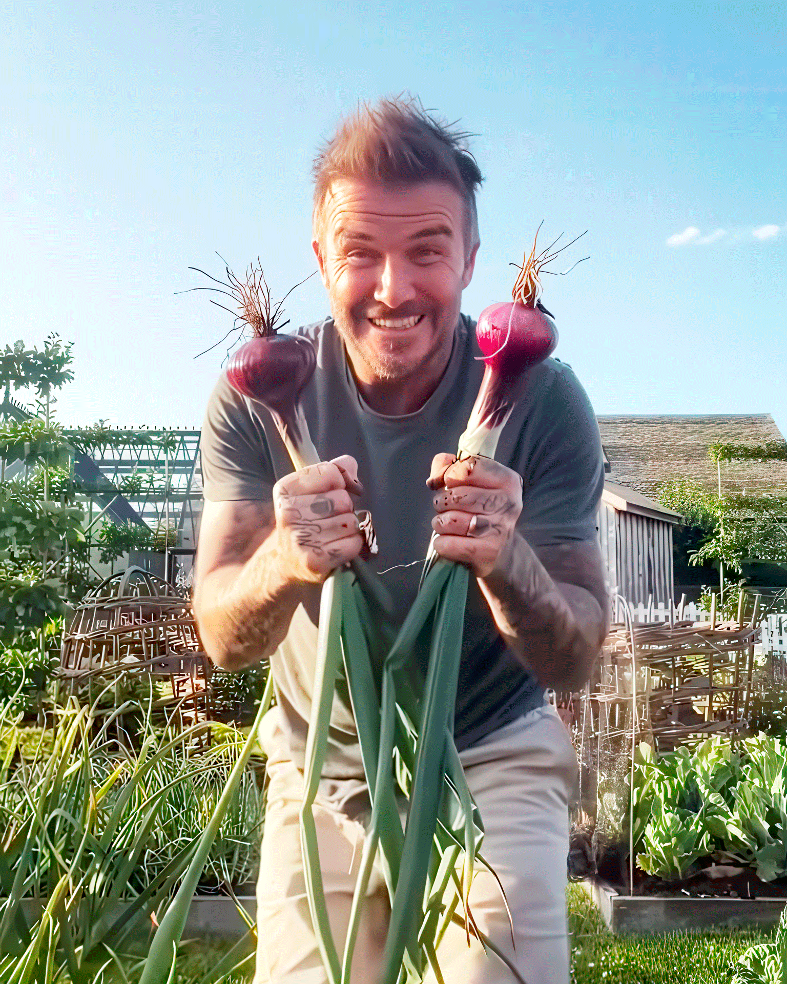 Сэр Дэвид Бекхэм өз бақшасында | Жеке мұрағатынан (Instagram)